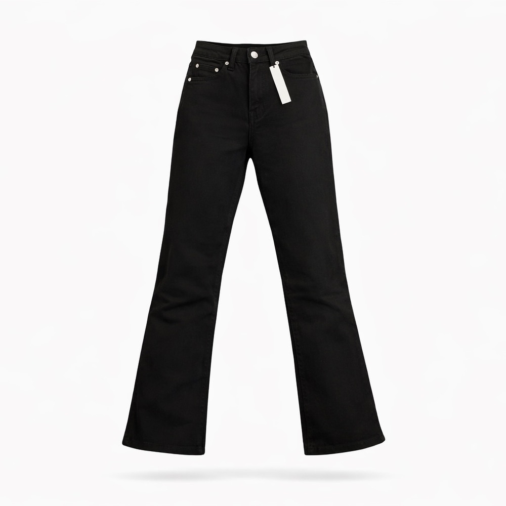 NWT ASOS DESIGN Women’s Black Wide Leg Pants Size 30/28P - Picture 1 of 7